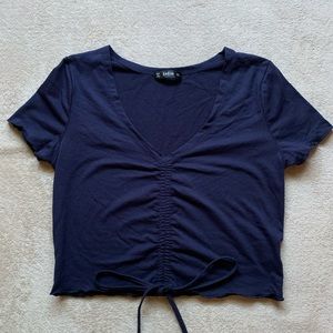 Navy Blue Crop Top